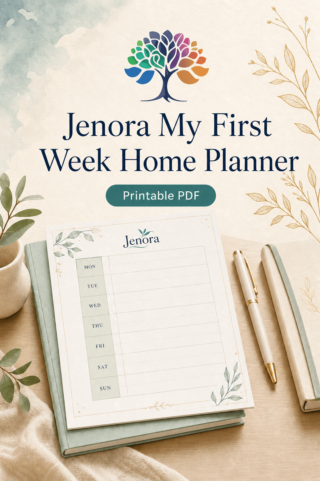 Jenora cover image for My First Week Home Planner