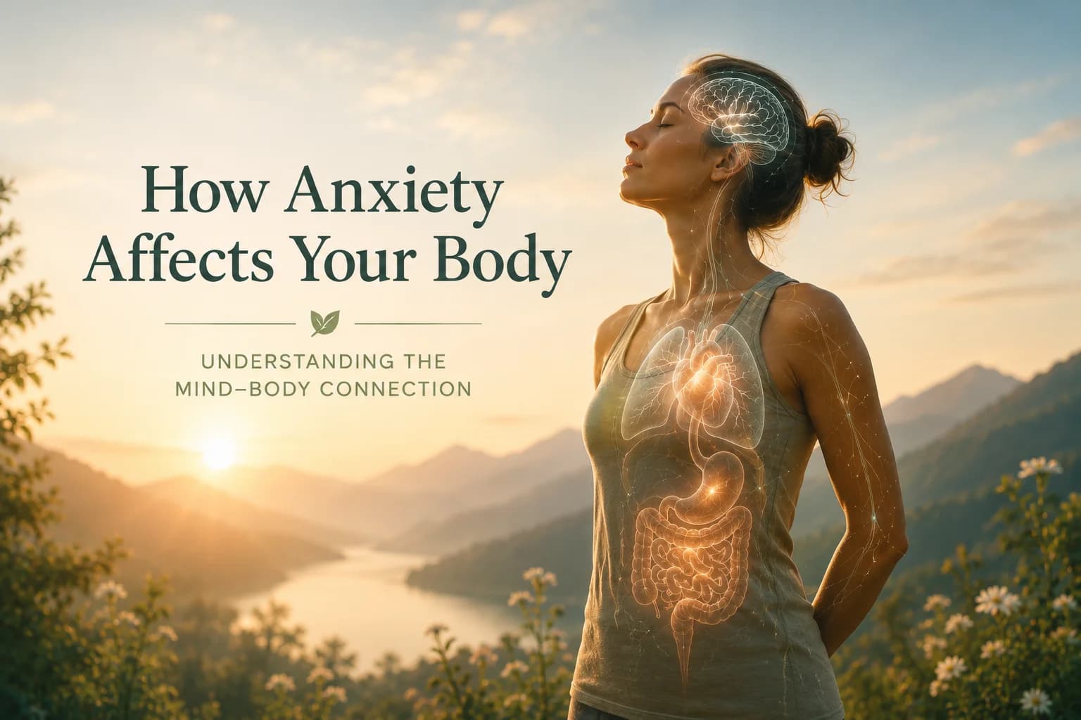 How Anxiety Affects Your Body hero image showing the mind-body connection and common anxiety symptoms