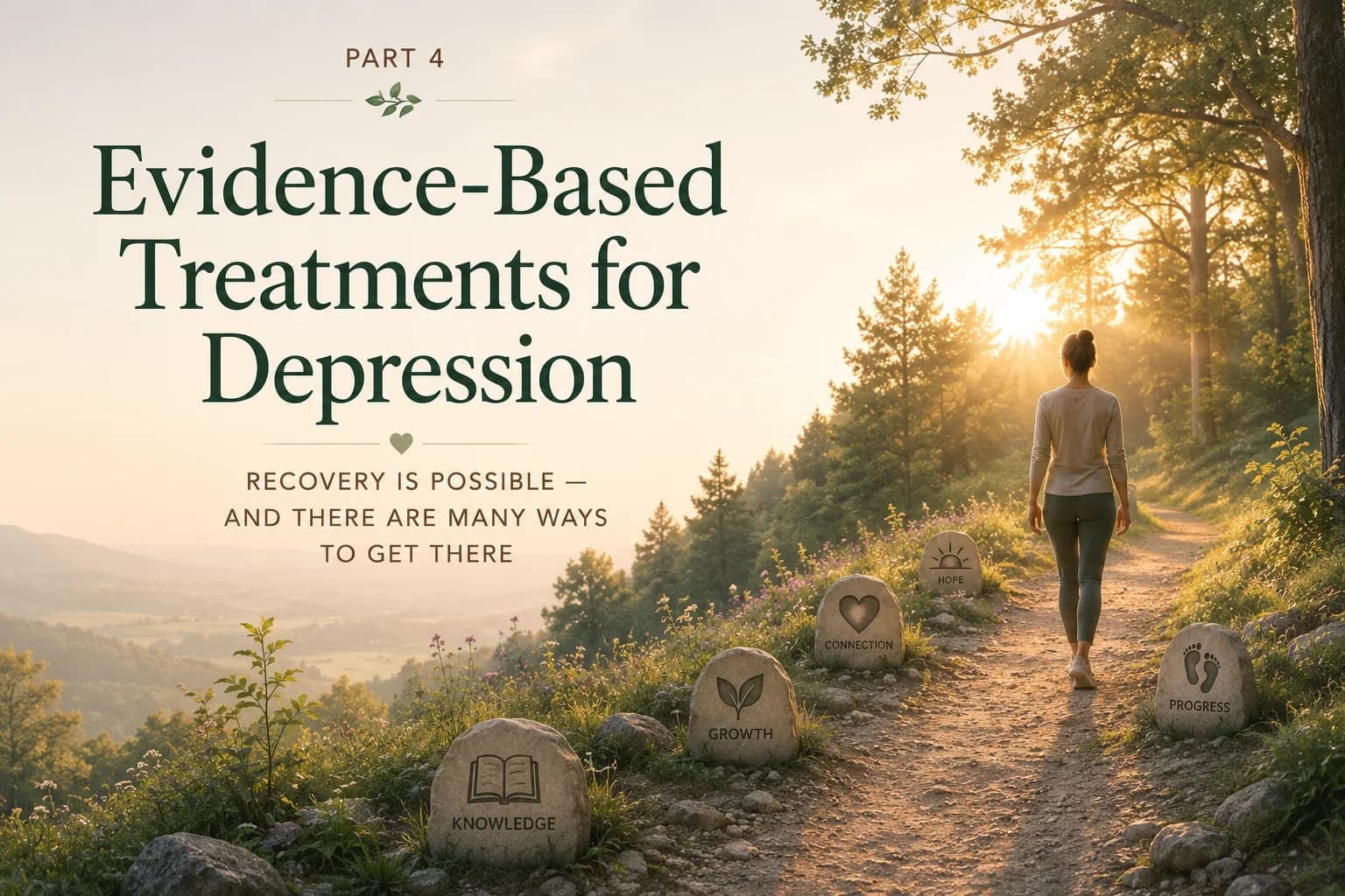 Evidence-Based Treatments for Depression hero image showing recovery options and support pathways