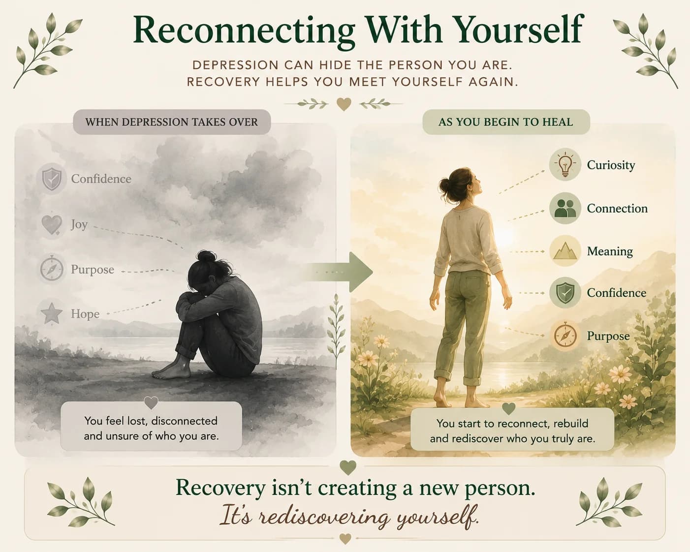 Reconnecting with yourself during depression recovery