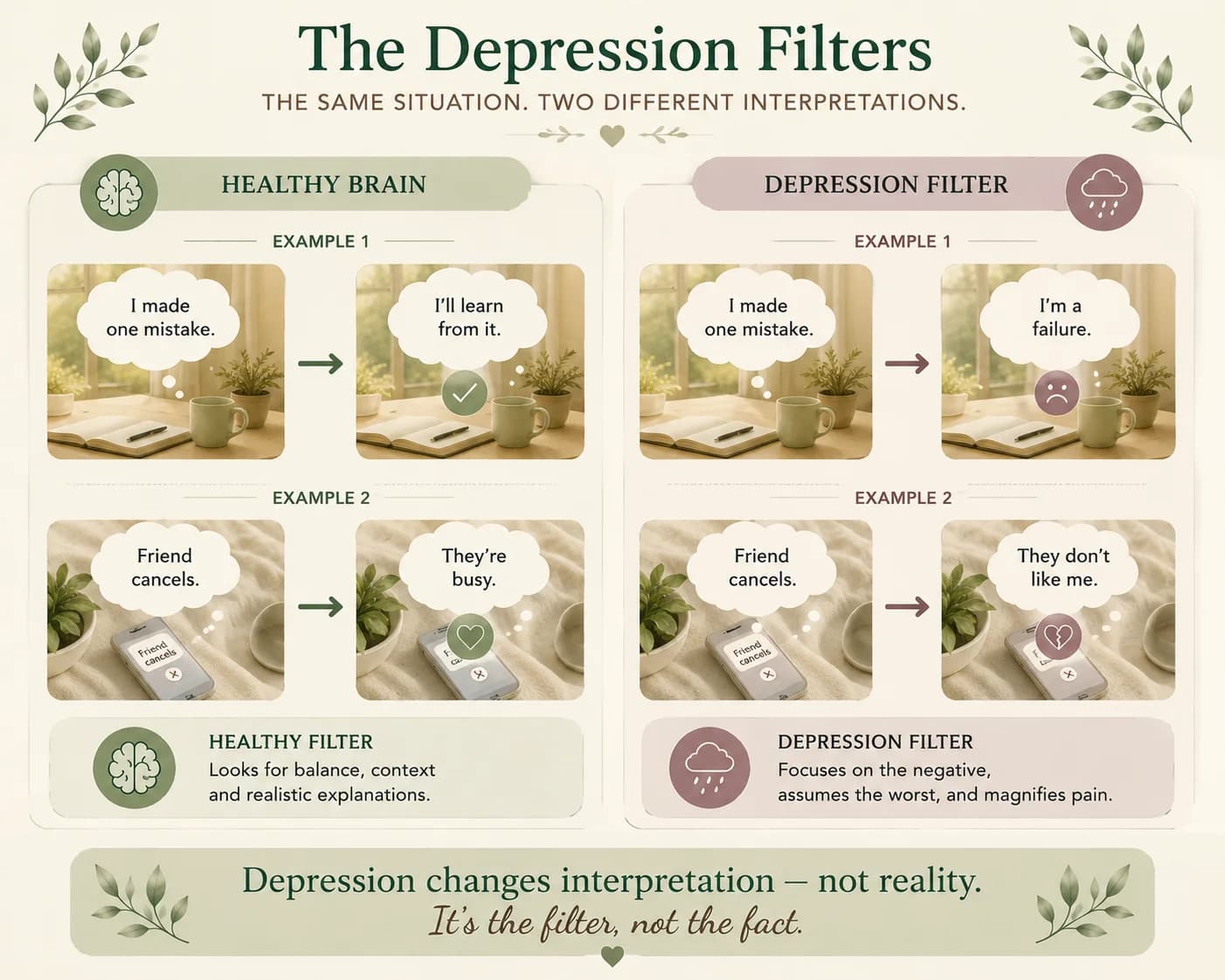 Depression filters can make negative thoughts feel like facts