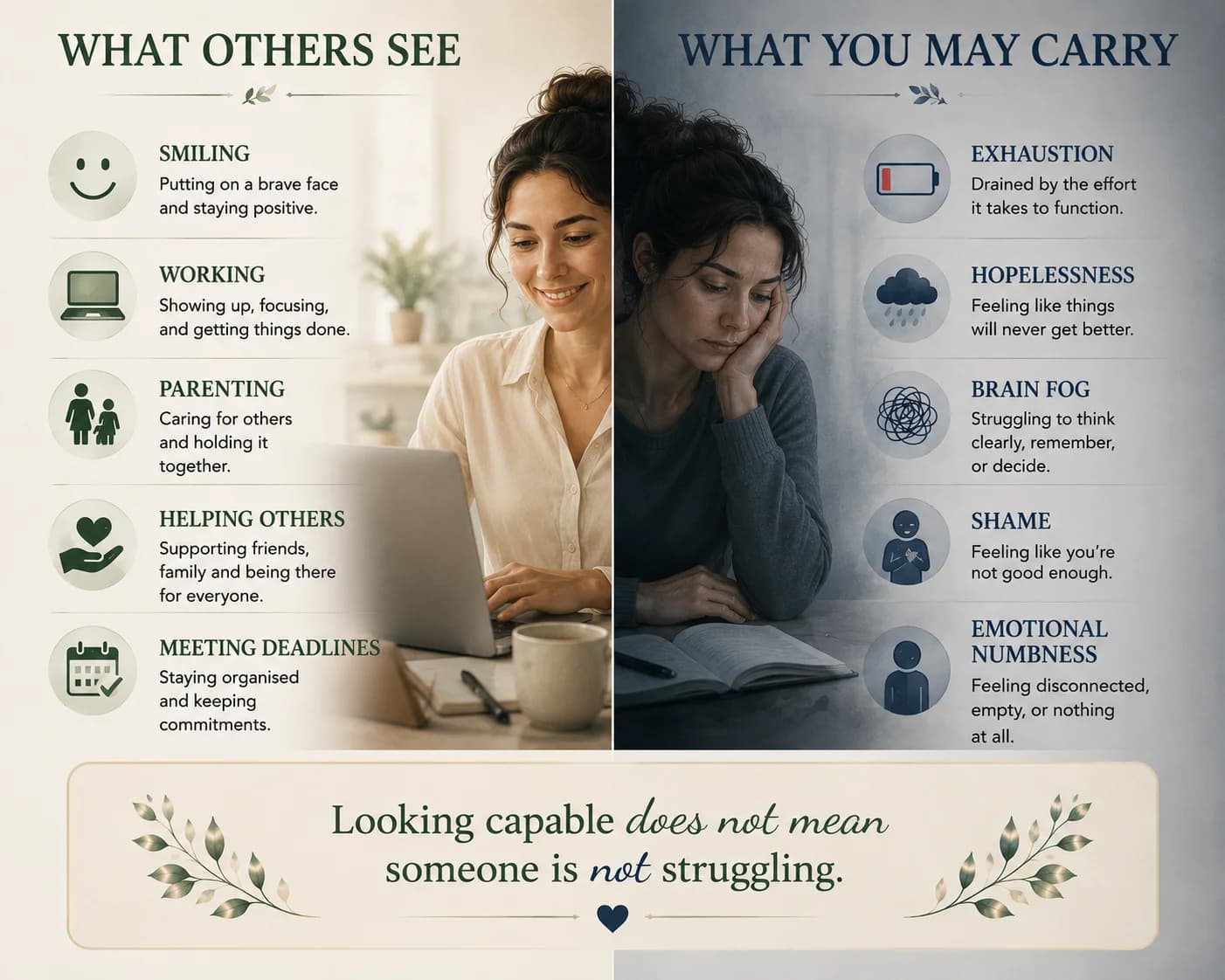 What others see and what you may carry during hidden depression
