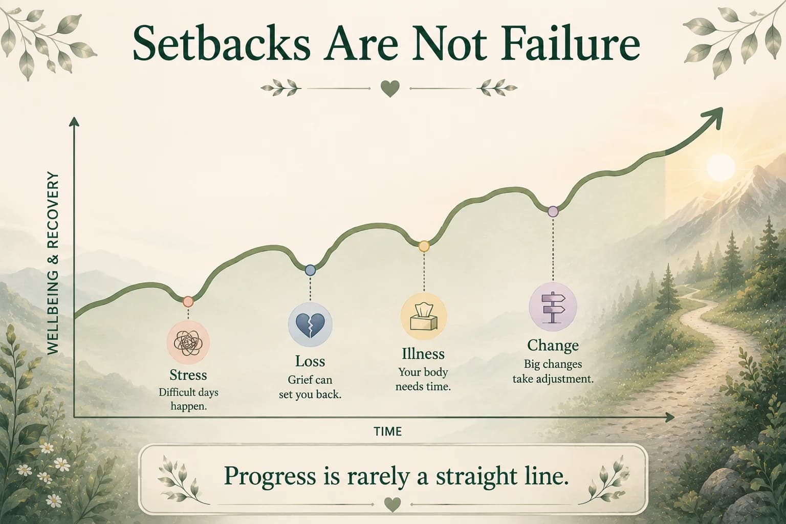 Setbacks are not failure; progress is rarely a straight line