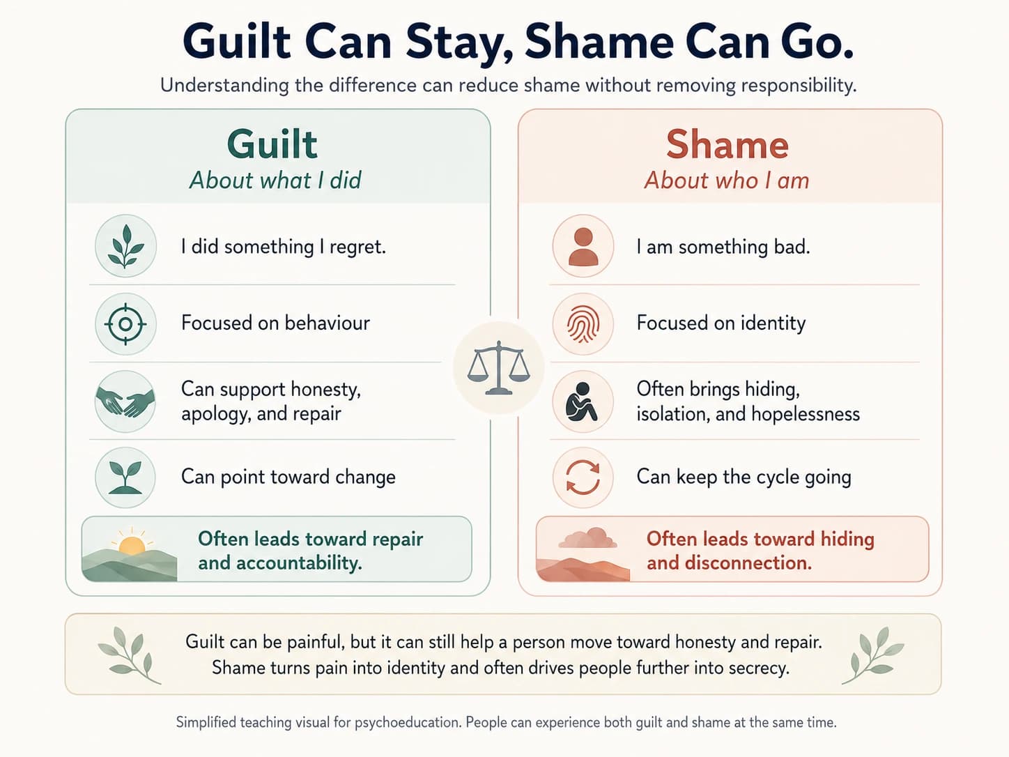 Guilt versus shame