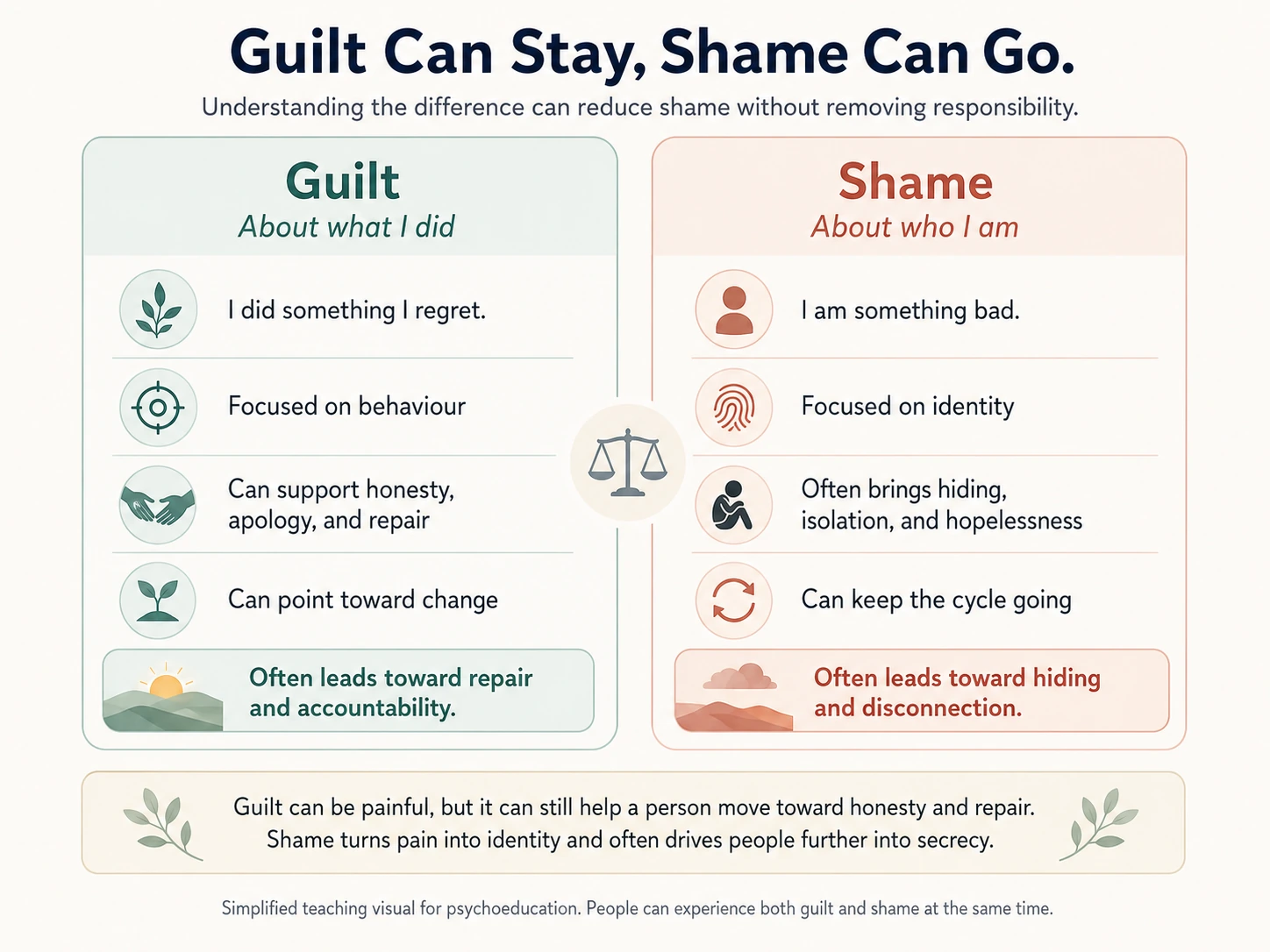 Guilt versus shame